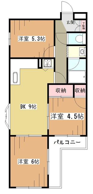 ロイヤル美住町(3LDK/3階)の間取り写真