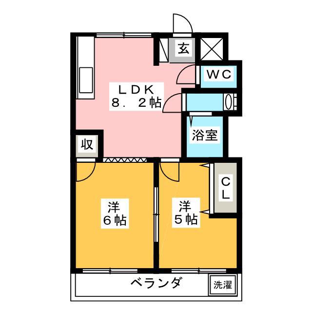 ことぶきマンション(2LDK/2階)の間取り写真