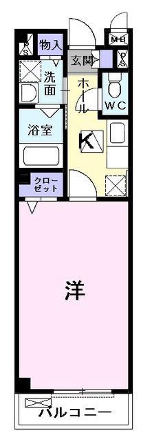 フィオーレ(1K/1階)の間取り写真