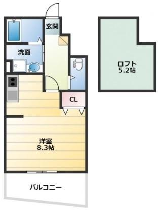 あんしん北条町(1K/1階)の間取り写真