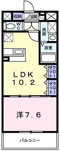 フォレストビュー(1LDK/2階)の間取り写真