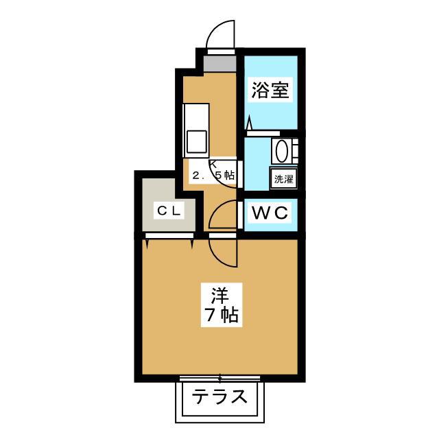 ラフィネ東小金井(1K/1階)の間取り写真