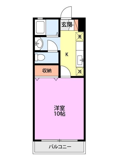 KOKOMO小新南(1K/2階)の間取り写真