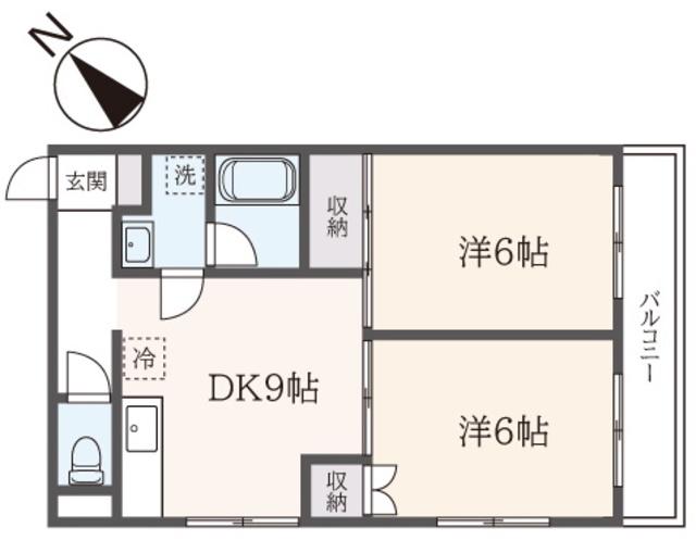 オーチャード(2DK/4階)の間取り写真