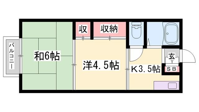 シティハイツ大塩(2K/2階)の間取り写真