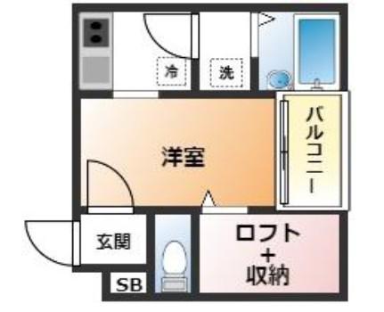 サエラIIIロイヤル(ワンルーム/2階)の間取り写真