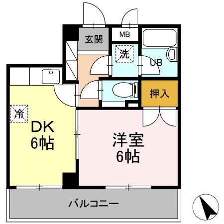 バーチェ(1DK/5階)の間取り写真