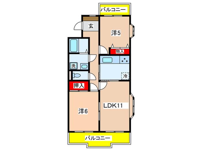 日吉ヒルトップマンション(2LDK/3階)の間取り写真