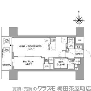 コンフォリア・リヴ北浜淡路町(1LDK/11階)の間取り写真