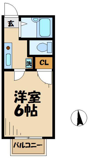 リセーレ金山(1K/2階)の間取り写真