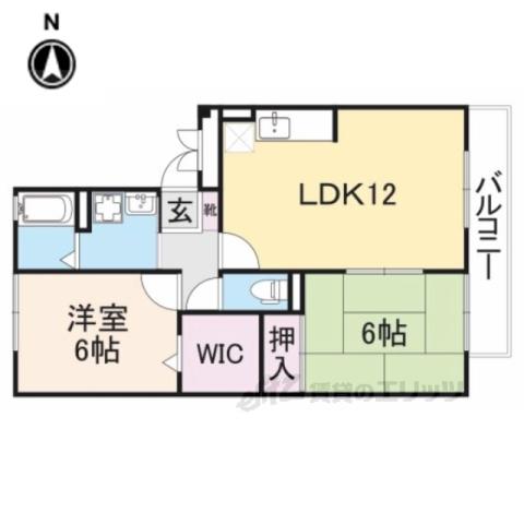 クレセール橿原(2LDK/2階)の間取り写真