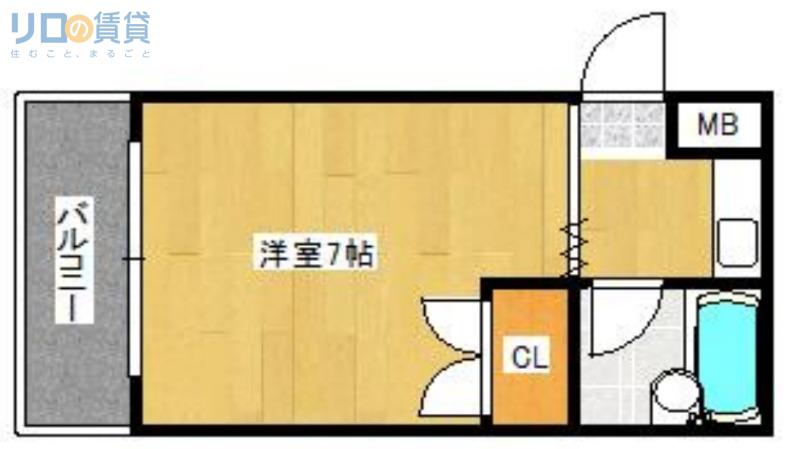 パインハイツ新大阪(1K/1階)の間取り写真