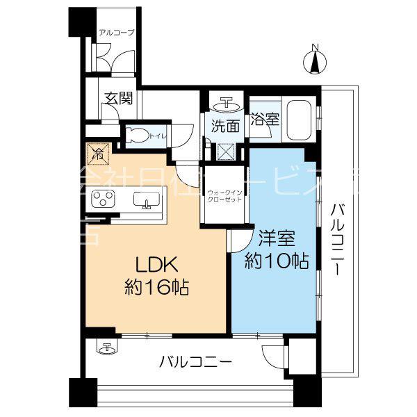 塚口駅前アーバンライフ(1LDK/6階)の間取り写真