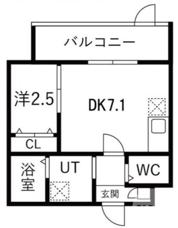 シーエムシス(1DK/1階)の間取り写真