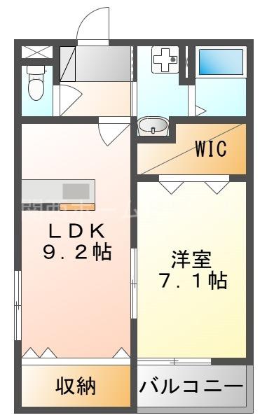 アート星田駅前(1LDK/1階)の間取り写真