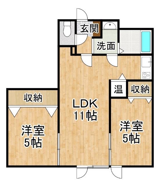 LAPEL241A(2LDK/3階)の間取り写真
