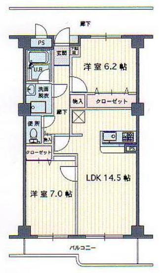 PARTIRパルティール(2LDK/3階)の間取り写真