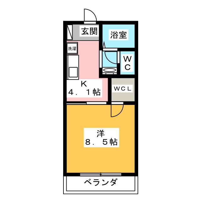 パステロ(1K/2階)の間取り写真