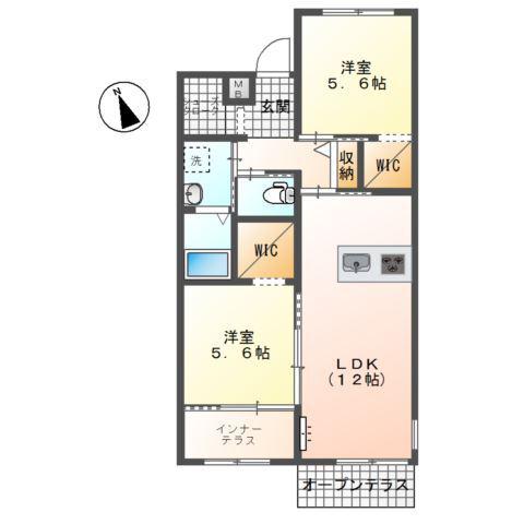 フォレスタ K(2LDK/1階)の間取り写真
