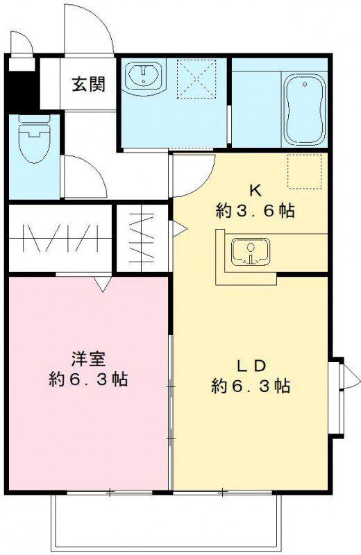 フォロワールアビタシオン(1LDK/1階)の間取り写真
