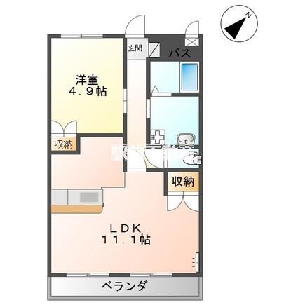 ABBEY ROAD I(1LDK/2階)の間取り写真