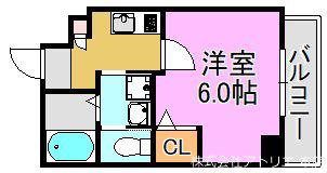 レーヴメゾン尼崎大物(1K/5階)の間取り写真