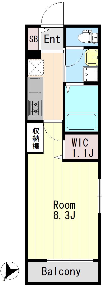 滝野川ヘーベルメゾン(1K/4階)の間取り写真