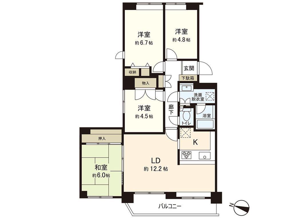ひばりが丘パークマンション(4LDK/4階)の間取り写真