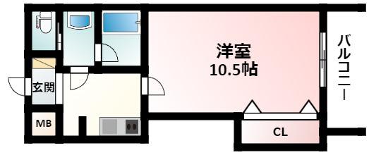 S-FORT江坂公園(1K/10階)の間取り写真