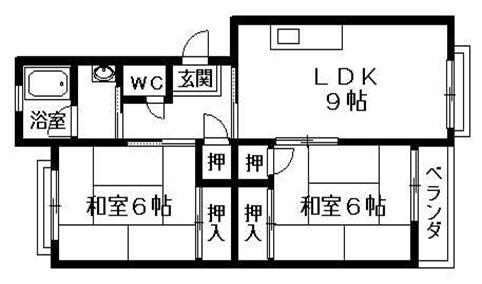 笠川83番館(2LDK/2階)の間取り写真
