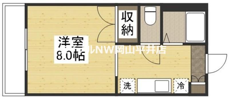 マーガレットM(ワンルーム/1階)の間取り写真