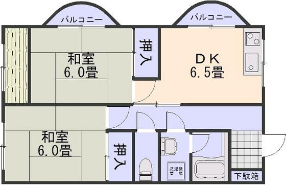 平田ビル(2DK/3階)の間取り写真