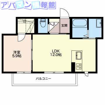 マストタウン上所A棟(1LDK/3階)の間取り写真