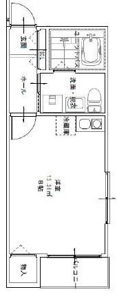 LA VILLA(ワンルーム/2階)の間取り写真