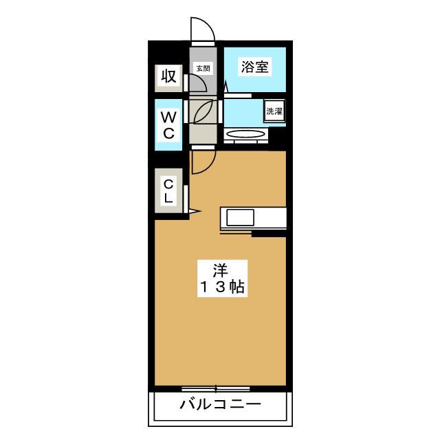 サンクフレール(ワンルーム/2階)の間取り写真