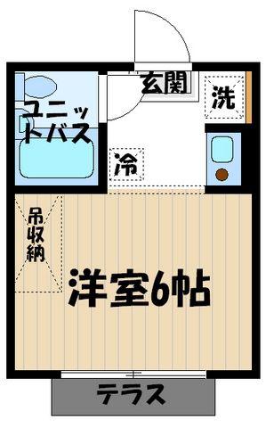 ツェルコバ(1K/2階)の間取り写真