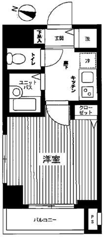 スカイコートヌーベル神田(1K/2階)の間取り写真