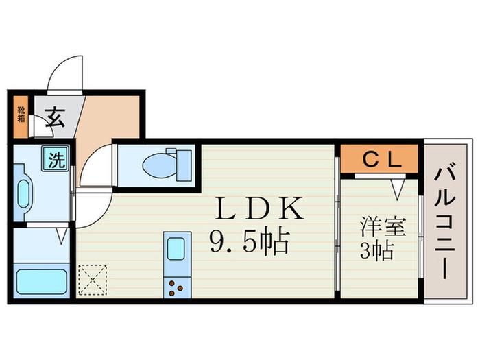 プランドールT(1LDK/3階)の間取り写真