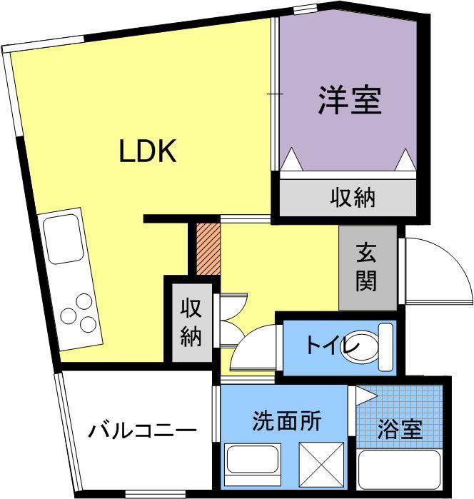 ルミエール星田2番館(1LDK/5階)の間取り写真
