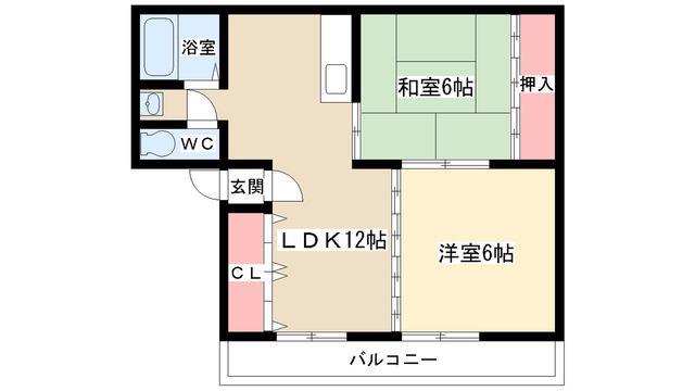 コルミー本郷(2LDK/3階)の間取り写真