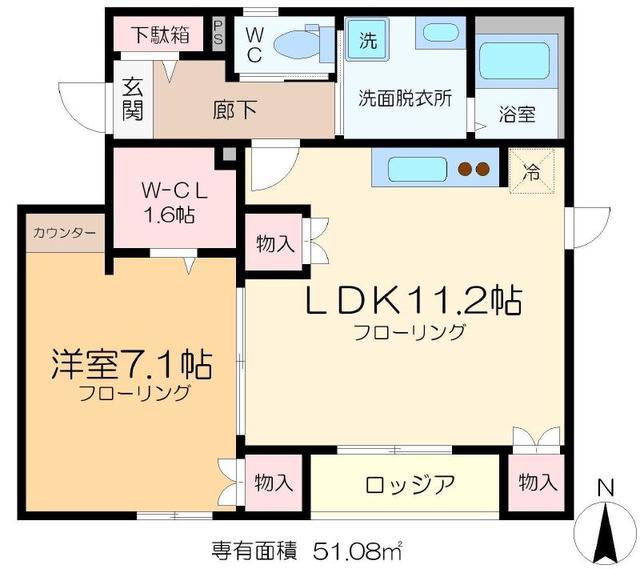 RIVER MAISON(1LDK/4階)の間取り写真