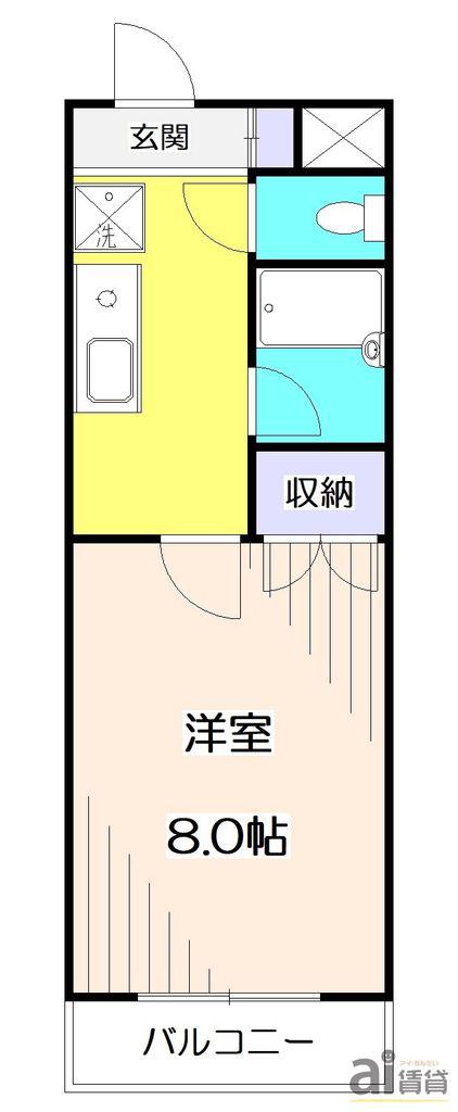 ガーデンヒルズ東村山(1K/3階)の間取り写真