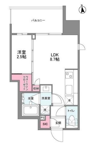 シーズンフラッツ福島(1LDK/7階)の間取り写真