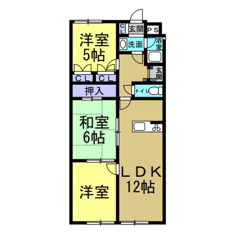 ピボットマンション八幡(3LDK/3階)の間取り写真