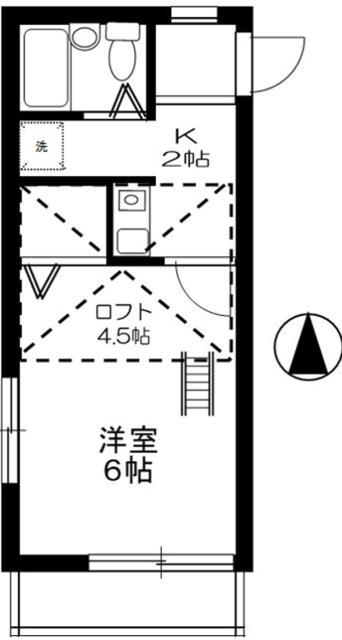 エポック伊勢原(1K/2階)の間取り写真