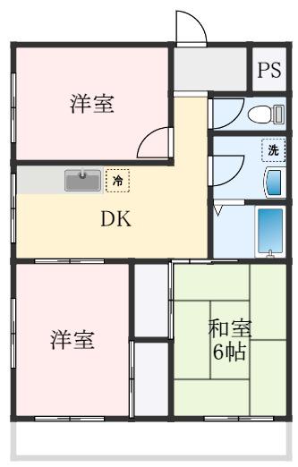 北条黒田マンション(3DK/3階)の間取り写真