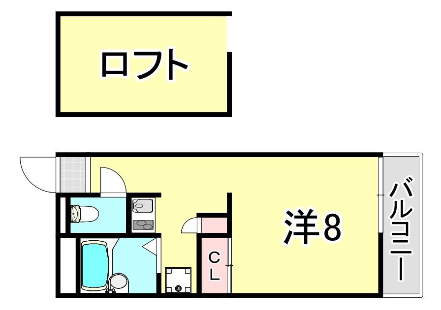 レオパレスエスパシオ21B(1K/2階)の間取り写真
