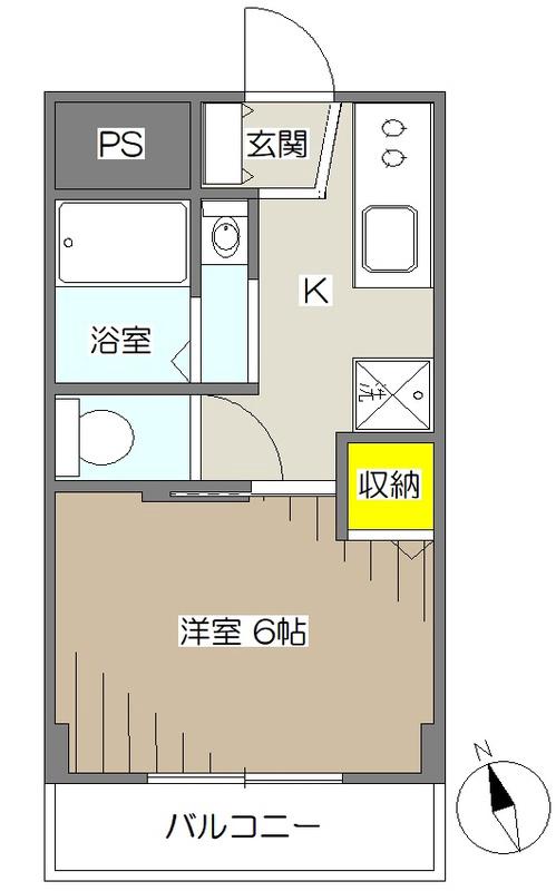 ニューセイコー(1K/2階)の間取り写真