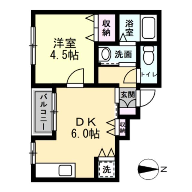 ペルレ平安(1DK/6階)の間取り写真