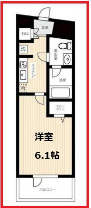 アゼスト堀切菖蒲園III(1K/5階)の間取り写真